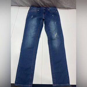 Girls True Religion size 14-Classic Blue/pink stitching  Jeans